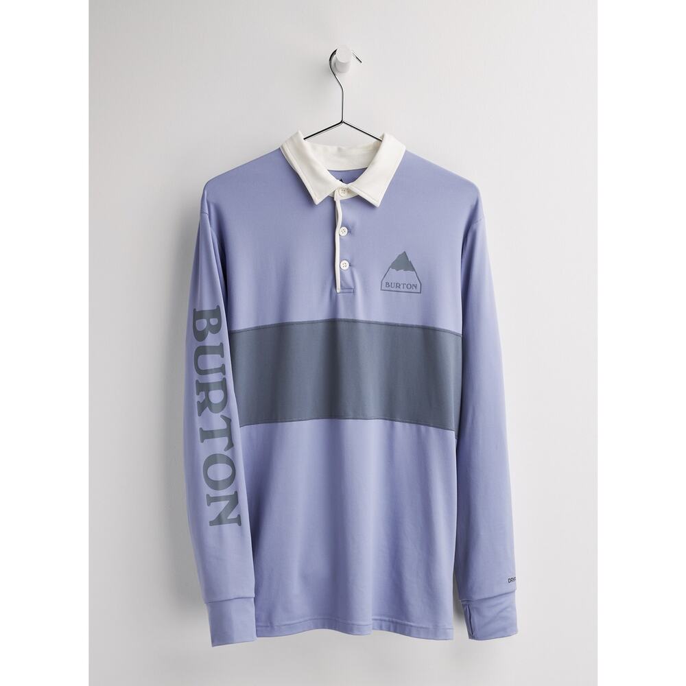 Burton Midweight Rugby Shirt Foxglove Violet Gray Men’s Snowboarding - Large